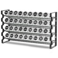 Spice Rack Organizer for Cabinet, Spice Organizer with 36 Empty Spice Jars, Lids, Spice Labels, and Funnel Complete Set, Seasoning Organizer for Count