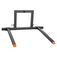 3 Point Hitch Pallet Forks, 680 kg Clamp on Pallet Forks, 128 cm Total Length Heavy-Duty Tractor Fork with 73.5-117 cm Adjustable Fork Width, Quick Hi