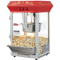 Popcorn Popper Machine Countertop Popcorn Maker 850W 8 Oz 48 Cups Red