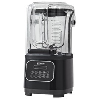 Professional Blender with Shield, Commercial Countertop Blenders, 2L Jar Blender Combo, Stainless Steel 9 Speed & 5 Functions Blender, for Shakes, Smo