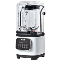 Professional Blender with Shield, Commercial Countertop Blenders, 2L Jar Blender Combo, Stainless Steel 9 Speed & 5 Functions Blender, for Shakes, Smo
