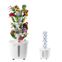 Hydroponic Growing System, 30 Pods Vertical 6 Tiers Hydroponic Tower, Home Hydronic Garden with Water Pump & Timer, Water Circulation Plants Germinati