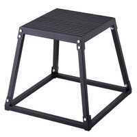 Plyometric Jump Box, 18 Inch Plyo Box, Steel Plyometric Platform and Jumping Agility Box, Anti-Slip Fitness Exercise Step Up Box for Home Gym Training