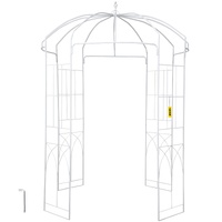 Birdcage Shape Garden Arbor, 9\' High x 6.6\' Wide, Heavy Duty Wrought Iron Arbor, Wedding Arch Trellis for Climbing Vines in Outdoor Garden, Lawn, Ba