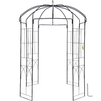 Birdcage Shape Garden Arbor, 9\' High x 6.6\' Wide, Heavy Duty Wrought Iron Arbor, Wedding Arch Trellis for Climbing Vines in Outdoor Garden, Lawn, Ba