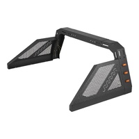 Truck Bed Roll Bar, Universal Pickup Sport Adjustable Bar Chase Rack Compatible with Full-Size Truck, Carbon Steel Construction with 6 Amber Auxiliary
