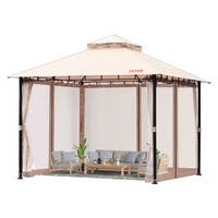 Patio Gazebo for 6-8 Person, 3.05 x 3.05 m Backyard Gazebo, with Mosquito Netting, Metal Frame, and PU Coated 180G Polyester, Outdoor Canopy Shelter f