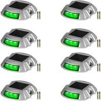 8-Pack Solar Driveway Light LED Road Markers Green for Garden Pathway