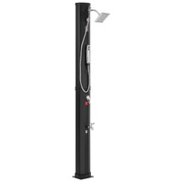Outdoor Solar Heated Shower, 40L Poolside Shower Kit with 2 Shower Head and Foot Shower Tap, Handheld/Hanging Two Modes Fast Assembly W/ Pre-Drilled H