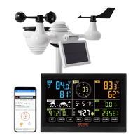 7-in-1 Wi-Fi Weather Station, 7.5 in Color Display, Home Weather Station Indoor Outdoor, with Solar Wireless Outdoor Sensor Alarm Alerts, for Temperat