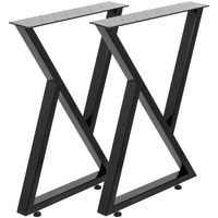 Metal Table Legs Set of 2 Dining Table Legs Black Desk Legs, 28 Height 20 Width Heavy Duty Bench Legs Zig Zag Style Coffee Table Legs Base Modern DIY 