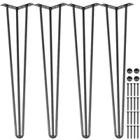 Hairpin Table Legs 28 inch, Set of 4 DIY Desk Table Legs 3 Rods Heavy Duty
