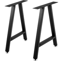 Metal Table Legs 28 x 17.7 inch A-Shaped Desk Legs Set of 2 Heavy Duty Bench Legs with Polyurethane Coating, Furniture Legs with Floor Protectors, Wro