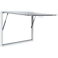 Concession Window for Food Truck, 48"x36" Aluminum Alloy Food Truck Service Window, Up to 85 Degrees Stand Serving Window with Awning Door & Drag Hook