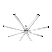 213 cm Ceiling Fan No Light, 6-Speed Remote Control, Aluminum 8-Blade, Reversible DC Motor, Modern Low Profile Flush Mount Fan for Bedroom, Living Roo