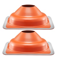 2 Pcs Metal Roof Pipe Flashing Boot Fit 160-300 mm Pipe High Temp Silicone