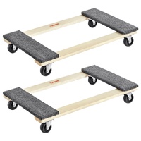 Furniture Dolly, 454kg Each Load Capacity, 2 Packs, 457.2x762mm, 8x76mm PP Swivel Casters, Heavy Duty Hardwood Furniture Moving Dolly, Mover's Dolly, 