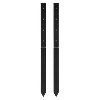 Fence Post Anchor Repair Kit, 2 Pack Inner Diameter 5 x5 cm Heavy Duty Steel Fence Post Support Stakes, Anchor Ground Spike for Repair Tilted, Broken 