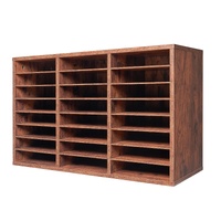 Literature Organizer, 24 Compartments Office Mailbox with Removable Shelves, Wooden Mailbox Sorter Particle Board Office Home Classroom Storage, File 