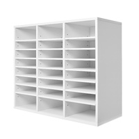 Literature Organizer, 24 Compartments Office Mailbox with Adjustable Shelves, Wooden Mailbox Sorter Medium Density Fiberboard Office Home Classroom St