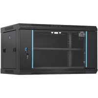 6U Wall Mount Network Server Cabinet, 15.5'' Deep, Server Rack Cabinet Enclosure, 200 lbs Max. Ground-mounted Load Capacity, with Locking Glass Door S