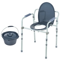 Commode Chair, Bedside Commode with Wider Toilet Seat, 7-Level Adjustable Height, 5.8L Removable Bucket, Easy to Assemble, 350 LBS Capacity, Raised To