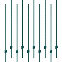5 Feet Fence Post 10 Pack T-Post Heavy Duty Metal Fence Posts Green