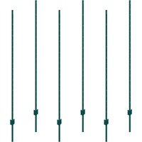 6 Feet Fence Post 6 Pack T-Post Heavy Duty Metal Fence Posts Green