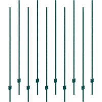 6 Feet Fence Post, 10 Pack U-Channel Heavy Duty Metal Fence Posts, Sturdy Steel Fence Stakes for Garden Yard, Lawn, Farms and Outdoor Wire Fencing, Gr