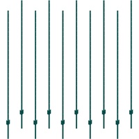 7 Feet Fence Post, 10 Pack U-Channel Heavy Duty Metal Fence Posts, Sturdy Steel Fence Stakes for Garden Yard, Lawn, Farms and Outdoor Wire Fencing, Gr
