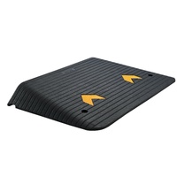 Upgraded Rubber Threshold Ramp, 10.2 cm Rise Door Ramp with 1 Channel, Natural Rubber Car Ramp with Non-Slip Textured Surface, 15 tons Load Capacity C