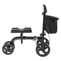 Folding Knee Scooter, Carbon Steel Steerable Knee Walker with Height-Adjustable Handlebar & Knee Pad, All-Terrain Solid Wheels, Dual Brakes, Leg Recov