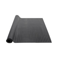 Diamond-Plate Rubber Flooring Roll, 3 mm x 4 ft x 10 ft Garage Floor Mat, SBR Rubber Garage Flooring Roll, Easy to Clean, Diamond Plate Rubber Mat for