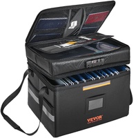 Fireproof Document Box, Fireproof Document Bag with Lock 2000_, Fireproof and Waterproof File Box 450x140x315 mm with Zipper & Handle, for Money, Docu