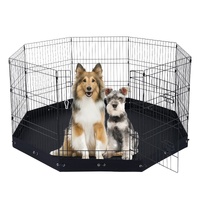 Dog Playpen, 8 Pcs 30"H x 24"W Panels Foldable Metal Pet Exercise Pen, Dog Fence Indoor and Outdoor Pen with Door, 600D Oxford Fabric Bottom Pad, Pet 