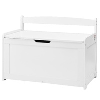 Kids Toy Storage Bench Wooden Toy Box Chest 32.68 x 17.91 x 24.02" White