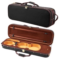 4/4 Full Size Violin Case, Built-in Hygrometer, Lightweight Portable Travel Carrying Bag, with Plush Lining, Shoulder Straps, Anti-Scratch, Profession