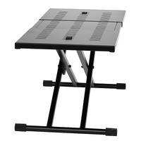 DJ Table Stand, (820-1095)x465 mm Portable DJ Laptop and Controller Stand, Lightweight DJ Desk DJ Booth Adjustable Height DJ Stand, Foldable Double-X 