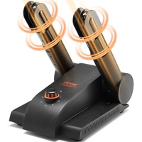 Foldable 2-Tube Shoe Dryer Boot Dryer with Heat Blower Black & Orange