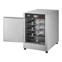 Hot Box Food Warmer, 4-Tier Concession Warmer with Water Tray, 4 Pans, Single-door and Adjustable Shelves, Stainless Steel Food Warmer Cabinet, Ideal 