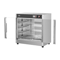 Hot Box Food Warmer, 4-Tier Concession Warmer with Water Tray, 4 Pans, Glass Double-door and Adjustable Shelves, Stainless Steel Food Warmer Cabinet, 