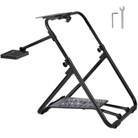 Foldable Racing Steering Wheel Stand, Height Adjustable Universal Base Compatible with Logitech & Thrustmaster Racing Wheel and Pedal, Heavy-duty Fram