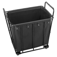 Laundry Cart, Rolling Grocery Utility Cart with Waterproof Liner & Swivel Wheels, 118 KG Large Load Capacity, Heavy Duty Shopping Basket for Laundry, 
