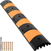 Rubber Speed Bump, 1 Pack 2 Channel Speed Bump Hump, 72.8"" Long Modular Speed Bump Rated 22000 LBS Load Capacity, 72.8 x 12.2 x 2.2 Garage Speed Bump