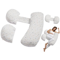 Pregnancy Pillows, Adjustable Maternity Pillow for Pregnant Women, Soft Pregnancy Body Pillow with Removable & Washable Cover for Back Belly Hip Suppo