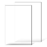 Plexiglass Acrylic Sheet, 2-Pack Plastic Sheets, 610 x 914 mm 6 mm Thick Clear Plastic Cast Transparent Glass for Crafting Projects, Replacement Pictu