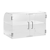 Pastry Display Case, 2-Tier Commercial Countertop Bakery Display Case, Acrylic Display Box with Rear Door Access & Removable Shelves, Keep Fresh for D