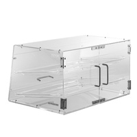 Pastry Display Case, 2-Tier Commercial Countertop Bakery Display Case, Acrylic Display Box with Rear Door Access & Removable Shelves, Keep Fresh for D