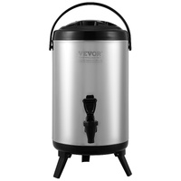 Stainless Steel Insulated Beverage Dispenser, 7.6 Liter, Thermal Hot and Cold Drink Server Dispenser with Spigot Handle, Food-grade for Hot Tea Coffee