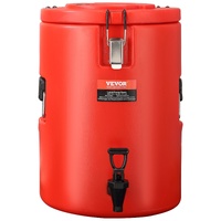 Stainless Steel Insulated Beverage Dispenser, 17.2 Liter, Thermal Hot and Cold Drink Server Dispenser with Spigot Handle, Food-grade for Hot Tea Coffe
